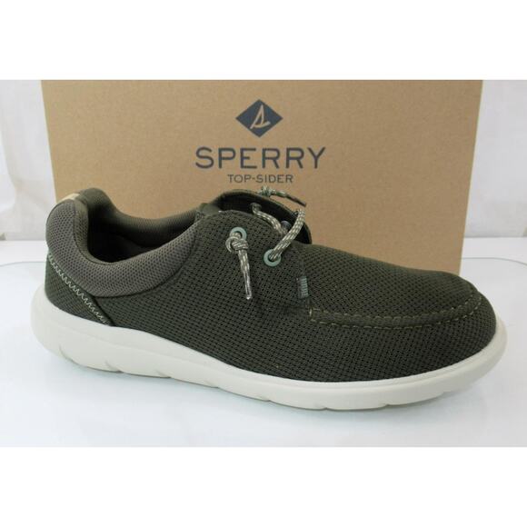 Men's Sperry Size 11 Top Sider Captain's Mocassin Oxford Sneakers Mesh Green